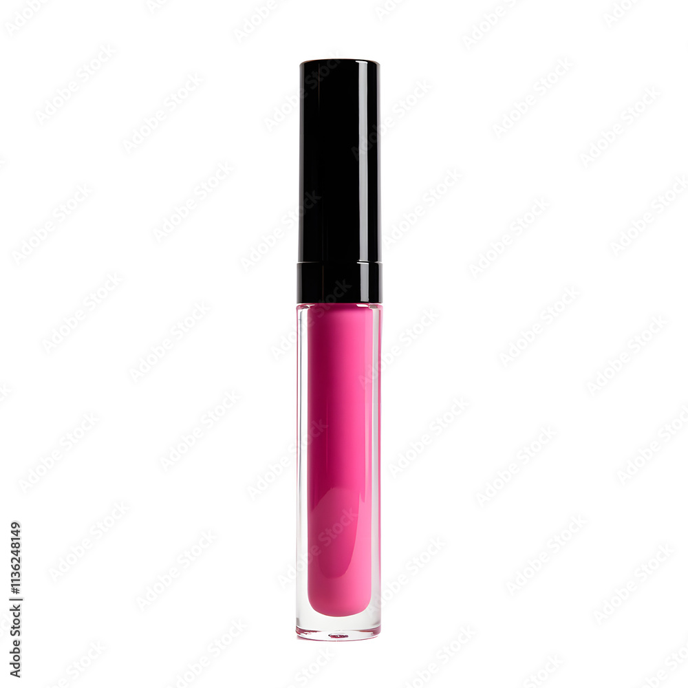 Front view of a magenta concealer bottle with no labels isolated on a white transparent background. Front view of a magenta concealer bottle with no labels isolated on a white transparent background.