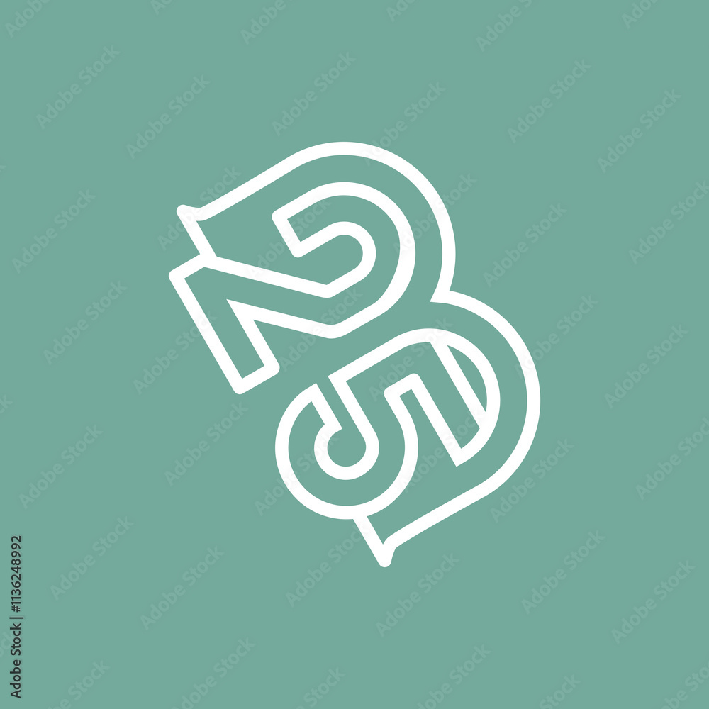 the logo consists of the letter B and number 25 combined. Outline and elegant. the logo consists of the letter B and number 25 combined. Outline and elegant.