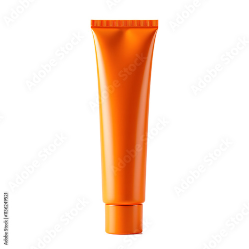 Wallpaper Mural Front view of a orange contour cream bottle with no labels isolated on a white transparent background. Torontodigital.ca