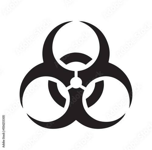 Biohazard sign icon silhouette vector illustration