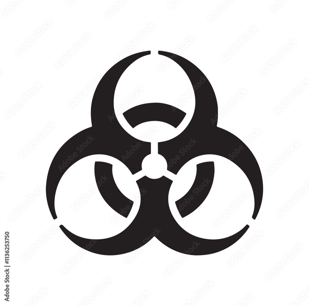 Biohazard sign icon silhouette vector illustration Biohazard sign icon silhouette vector illustration