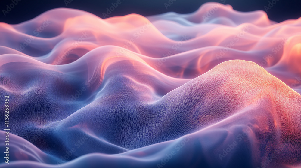 Obraz premium Calming abstract waves in soft hues invoking a peaceful atmosphere at dusk