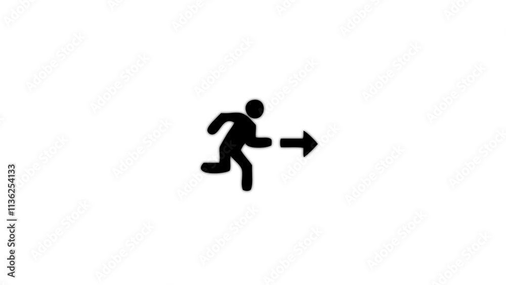 Emergency Exit Sign Icon with Running Figure and Arrow, Ideal for Safety Signage, Evacuation Plans, Fire Exits, and Emergency Response Guides Emergency Exit Sign Icon with Running Figure and Arrow, Ideal for Safety Signage, Evacuation Plans, Fire Exits, and Emergency Response Guides