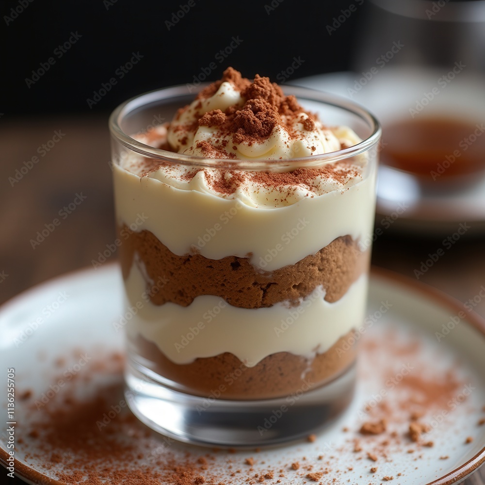 Layered Tiramisu in a Glass with Cocoa Dusting Layered Tiramisu in a Glass with Cocoa Dusting