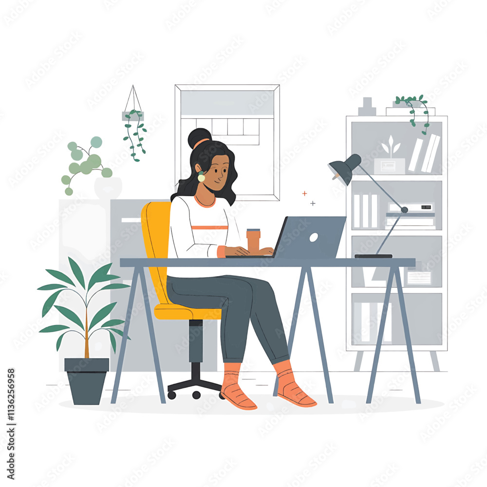A woman working on laptop A woman working on laptop