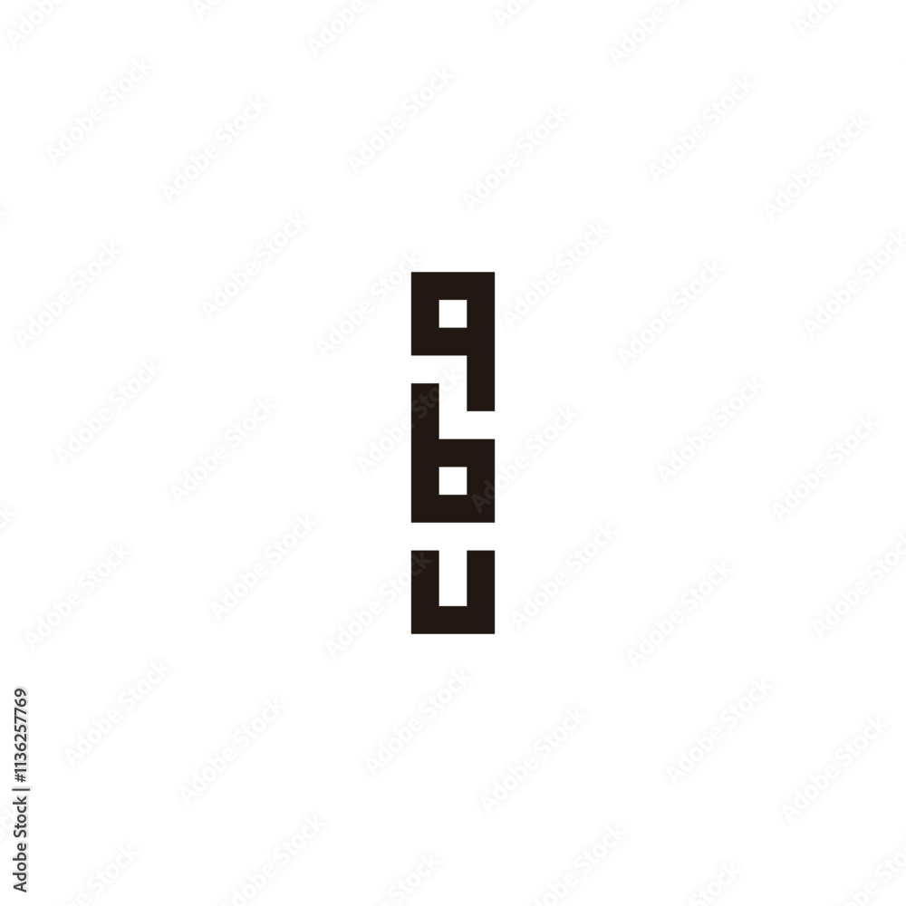 Letter q, z, b and U square geometric symbol simple logo vector Letter q, z, b and U square geometric symbol simple logo vector