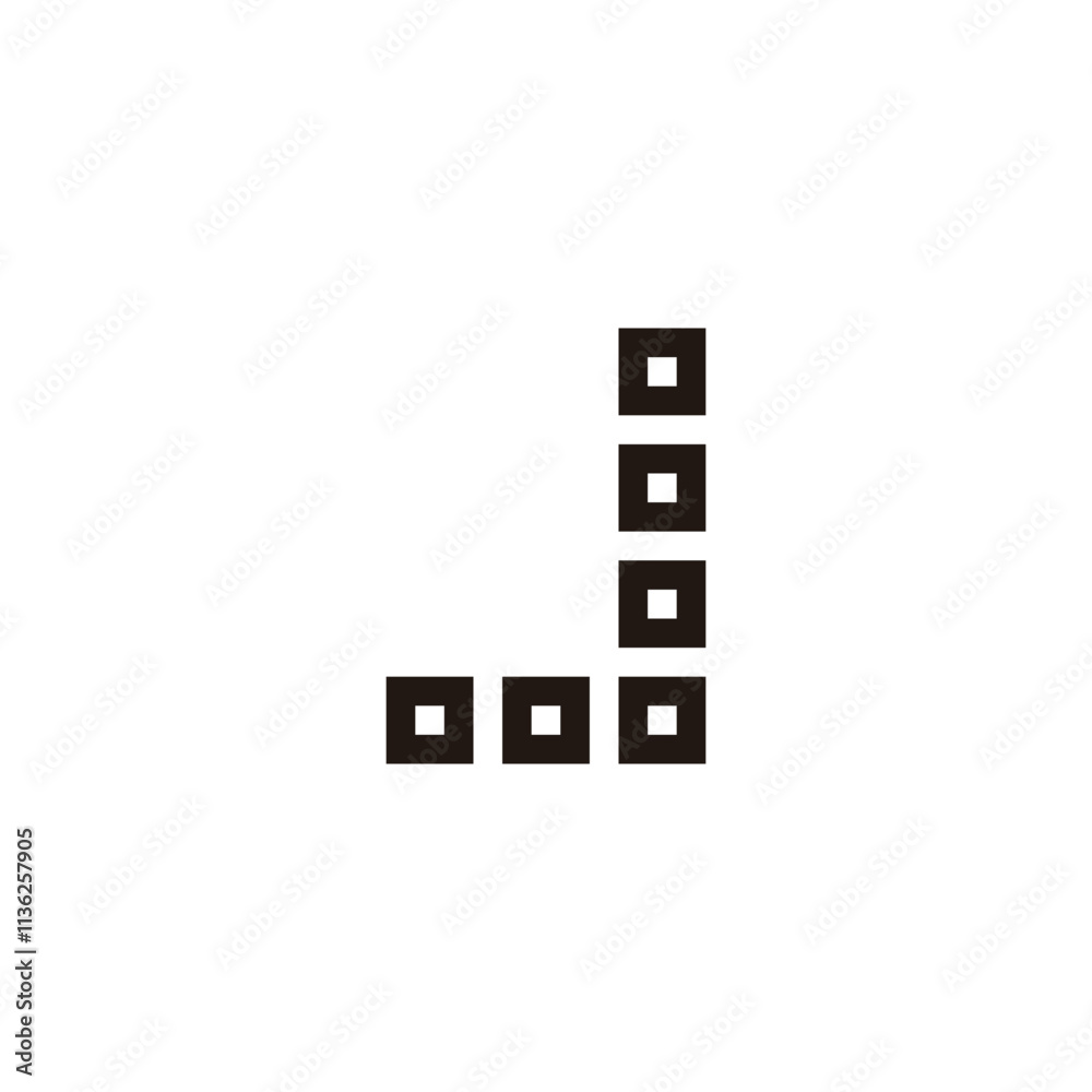 Letters o squares, letter J geometric symbol simple logo vector Letters o squares, letter J geometric symbol simple logo vector