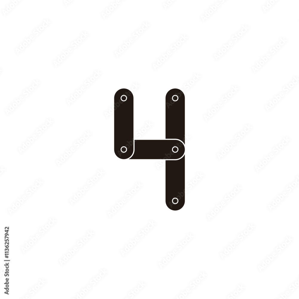 Number 4 tool, technology geometric symbol simple logo vector Number 4 tool, technology geometric symbol simple logo vector
