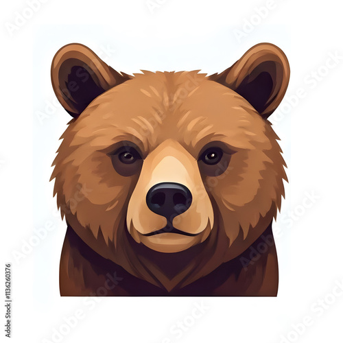 Illustration of grizzy bear, closeup vector