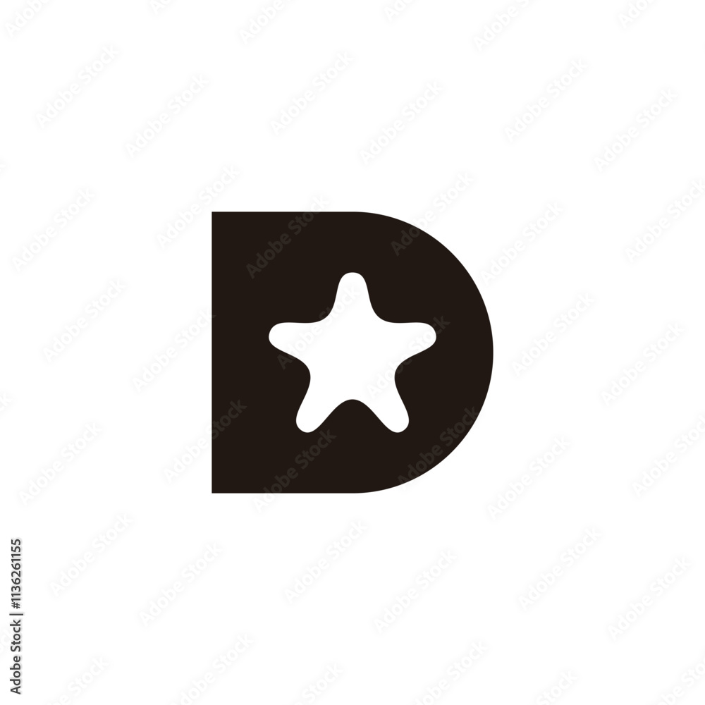Letter D star geometric symbol simple logo vector