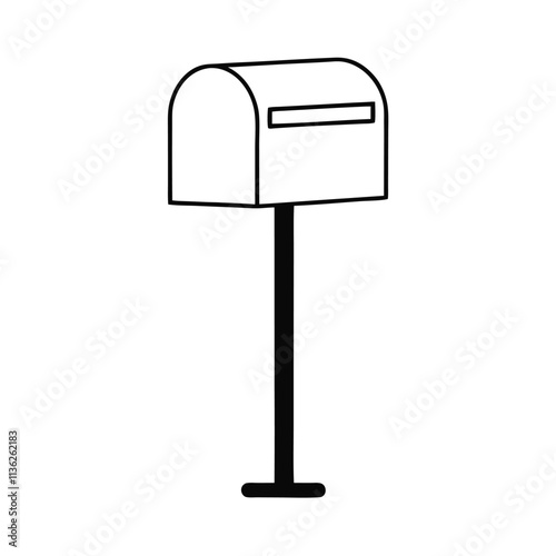 a black and white line drawing of a mailbox