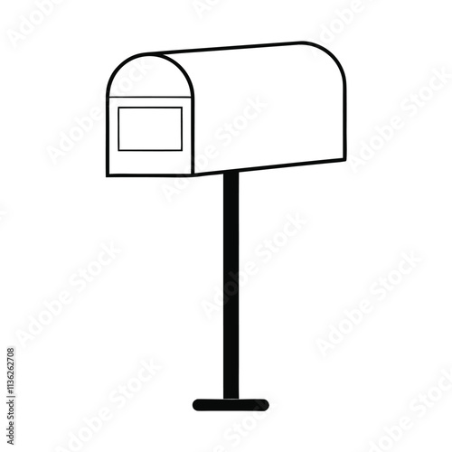 a black and white line drawing of a mailbox