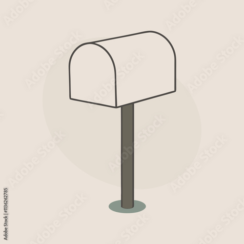 a black and white line drawing of a mailbox