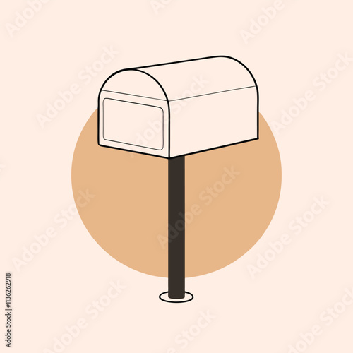 a black and white line drawing of a mailbox