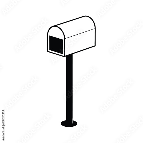 a black and white line drawing of a mailbox