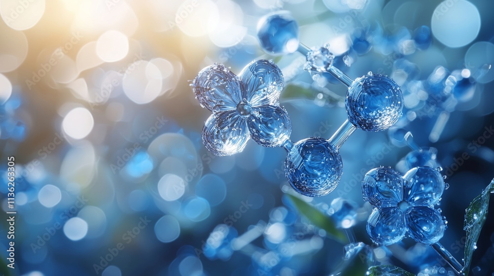 Stunning Closeup of Delicate Blue Flowers and Dew Drops Stunning Closeup of Delicate Blue Flowers and Dew Drops