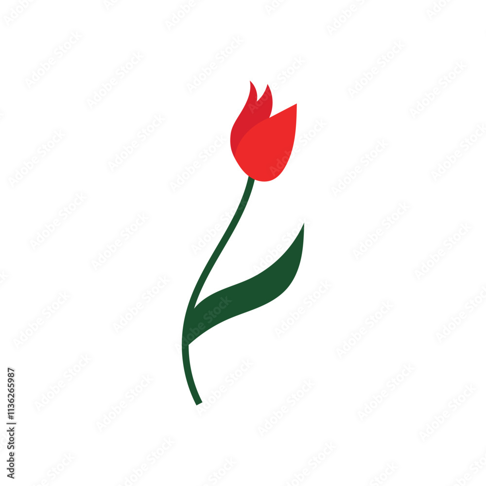 tulips logo vector film icon illustration template design