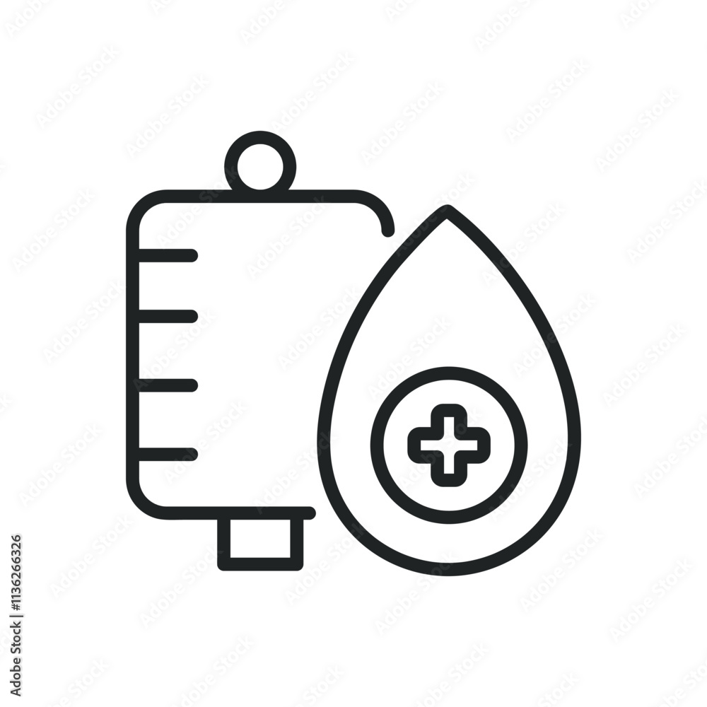 Blood donation thin line icons. Editable stroke and Perfect pixel on transparent background Blood donation thin line icons. Editable stroke and Perfect pixel on transparent background