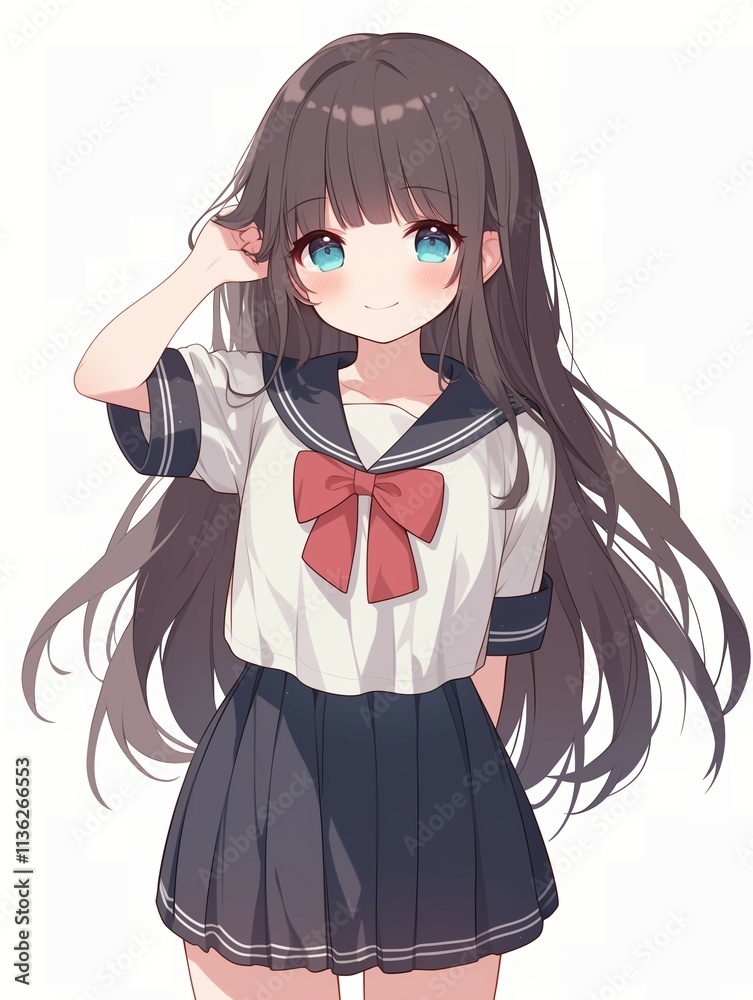 Fototapeta premium アニメ調の美少女の切り抜き用素材