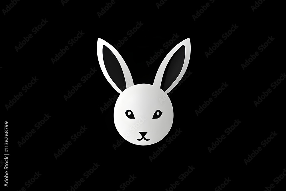 abstract black icon of an Easter bunny