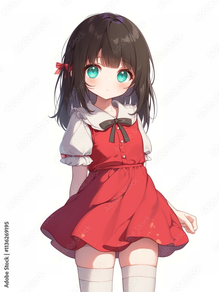 アニメ調の美少女の切り抜き用素材 アニメ調の美少女の切り抜き用素材