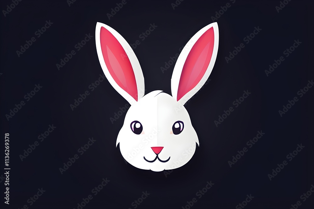 Fototapeta premium abstract black icon of an Easter bunny