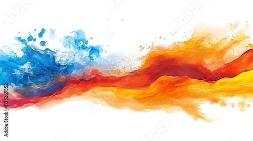 Vibrant Painting Isolated on White Background for Artistic Appeal