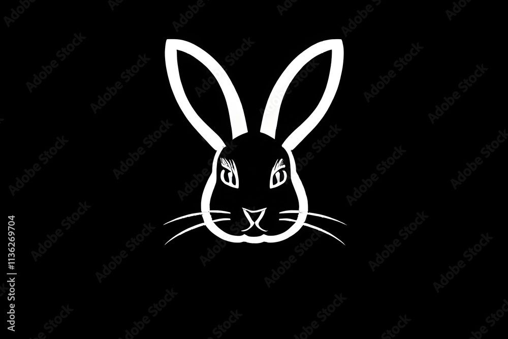 abstract black icon of an Easter bunny abstract black icon of an Easter bunny