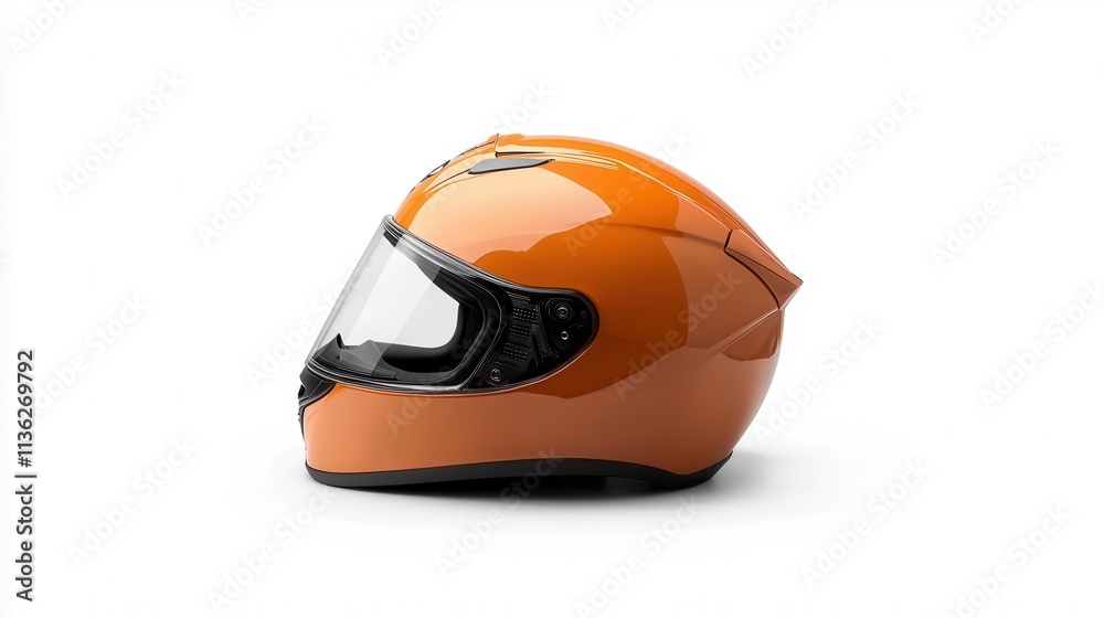 A motorcycle helmet with a sleek design, isolated on white A motorcycle helmet with a sleek design, isolated on white