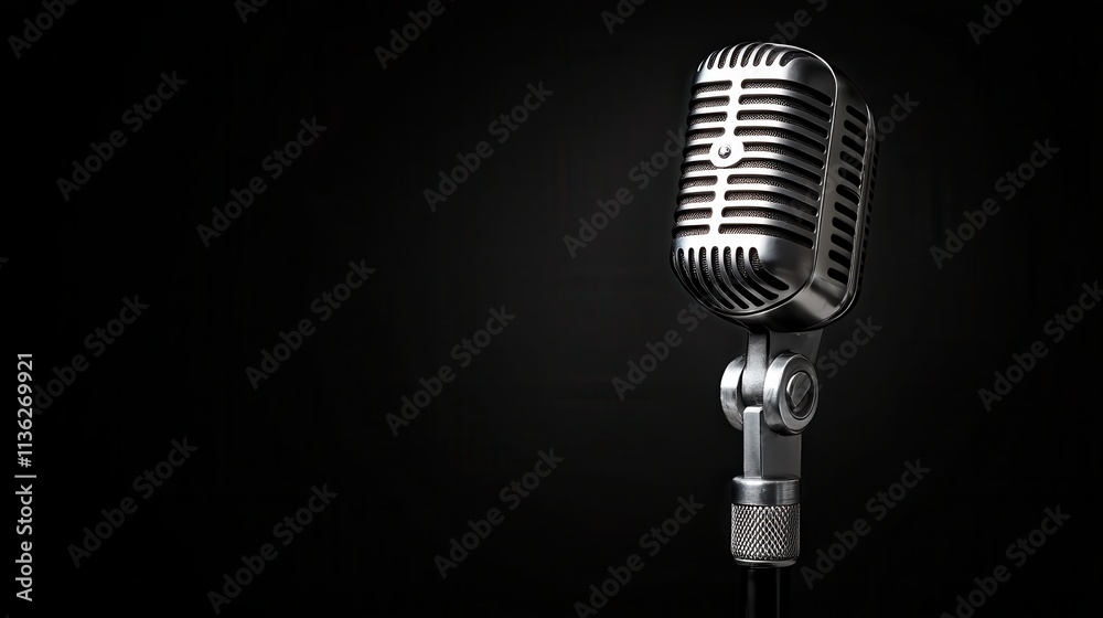 Fototapeta premium A professional microphone on a stand