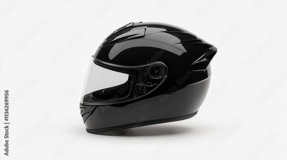 A motorcycle helmet with a sleek design, isolated on white A motorcycle helmet with a sleek design, isolated on white