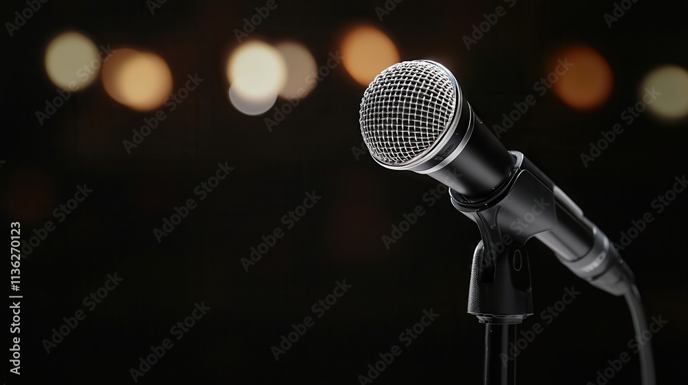 Obraz premium A professional microphone on a stand