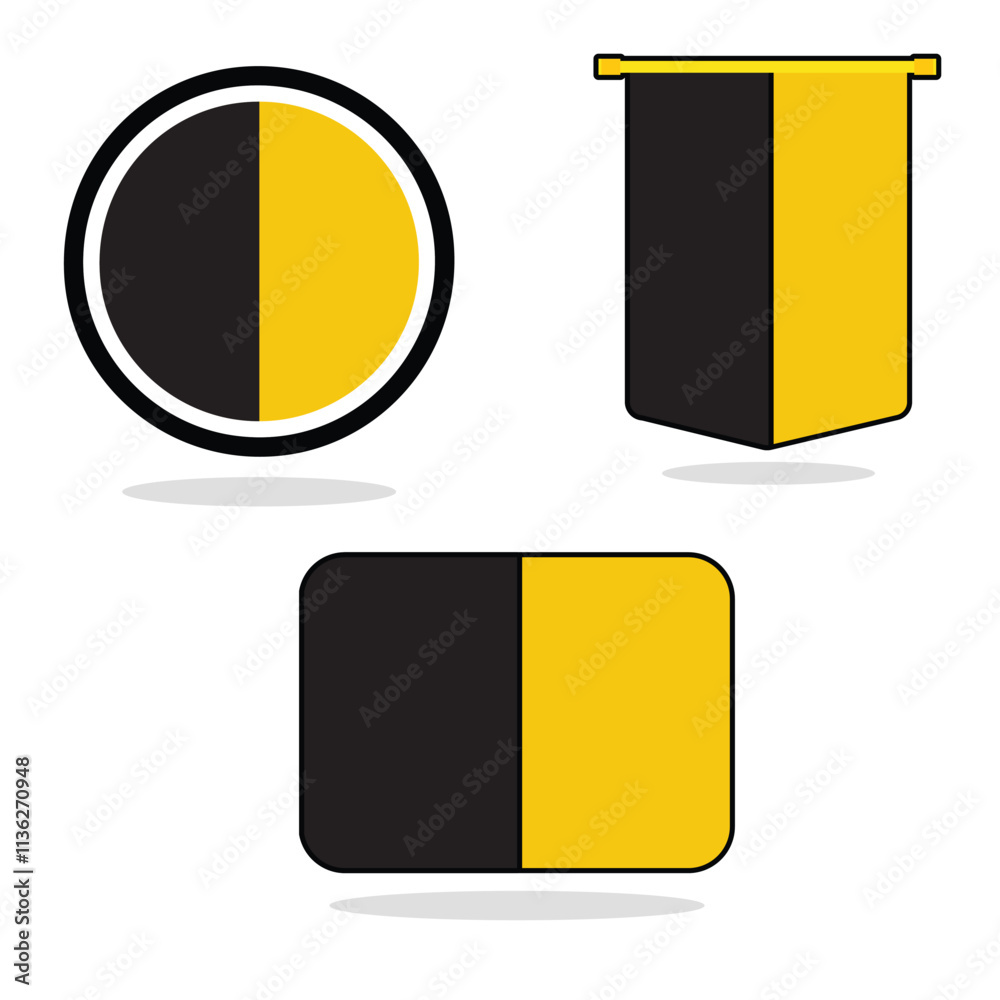 Fototapeta premium Vector Austrian Empire set of flag banner Austrian Empire flag with white background Vector illustration design Austrian Empire independence day banner design 