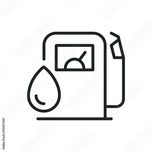 Gas station thin line icons. Editable stroke and Perfect pixel on transparent background