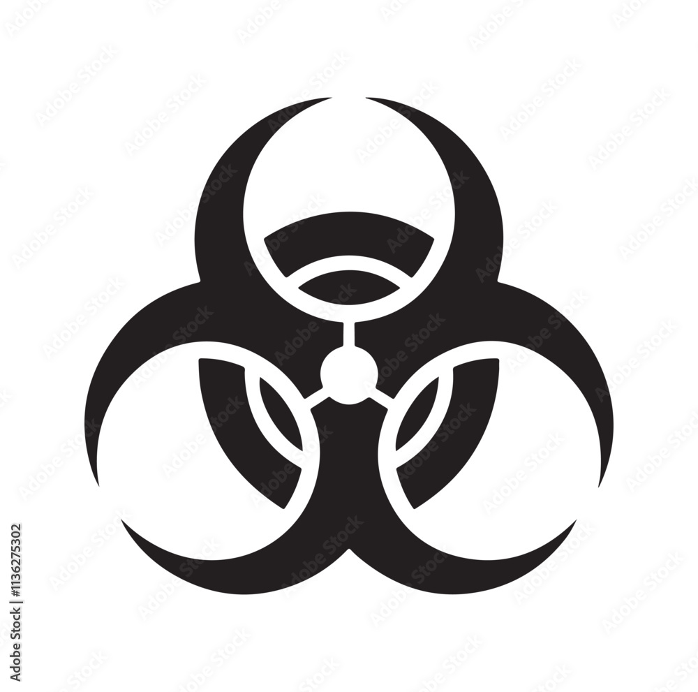 Biohazard sign icon silhouette vector illustration Biohazard sign icon silhouette vector illustration