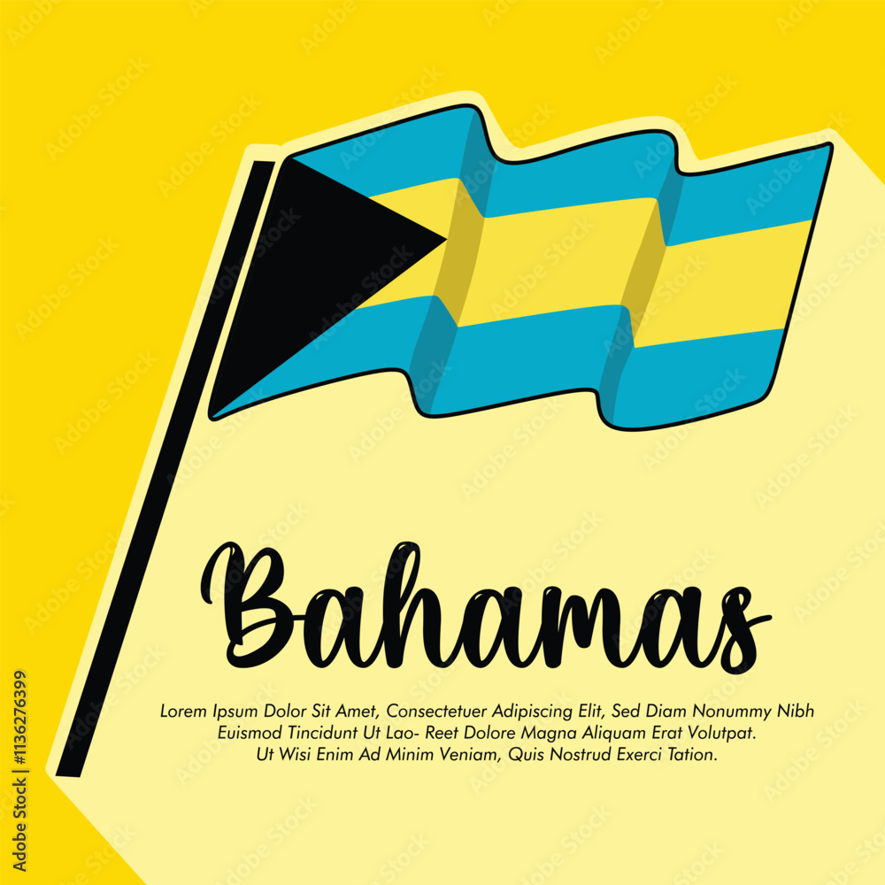 Vector Bahamas flag banner Bahamas flag Vector illustration design Bahamas independence day banner design Vector Bahamas flag banner Bahamas flag Vector illustration design Bahamas independence day banner design