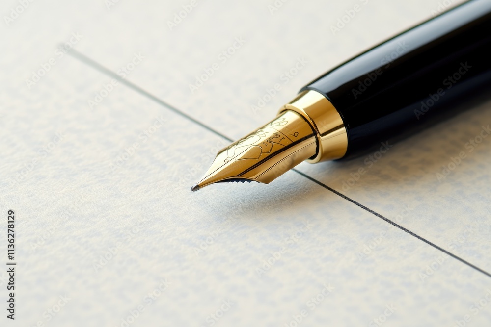 Fototapeta premium Inspection of Financial Records: Close-Up of Pen on Bank Statement with Business Background