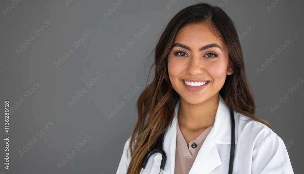 Smiling Female Doctor Wearing a White Coat Smiling Female Doctor Wearing a White Coat