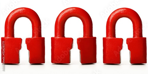 Red U-Shaped Metal Fasteners