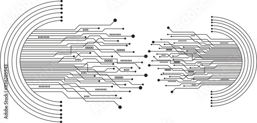 Circuit technology background with hi-tech digital data connection system and computer electronic design. Circuit board design concept.