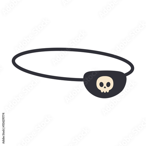 Pirate eye patch with skull. Vector illustration.