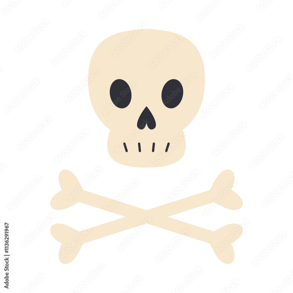 Skull and bones. Sign of death. Vector illustration. Skull and bones. Sign of death. Vector illustration.