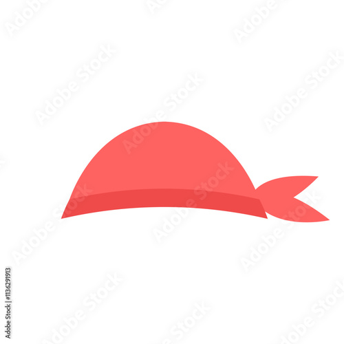 Red bandana. Pirate headdress. Vector illustration.