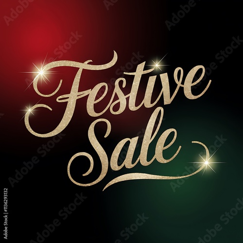 Festive Sale Announcement with Glittering Gold Text photo