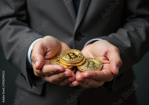 affluent individuals distribute bitcoin charity underprivileged persons symbolizing generosity