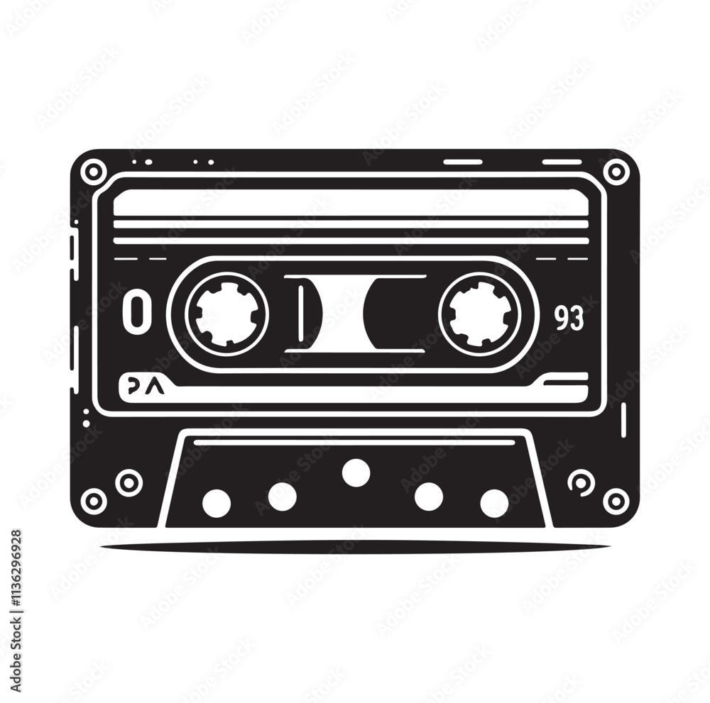 cassette tape silhouette vector illustration cassette tape silhouette vector illustration