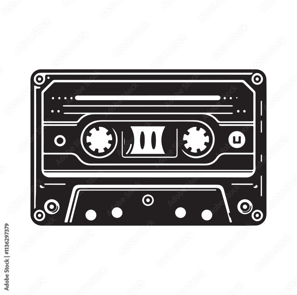 cassette tape silhouette vector illustration cassette tape silhouette vector illustration