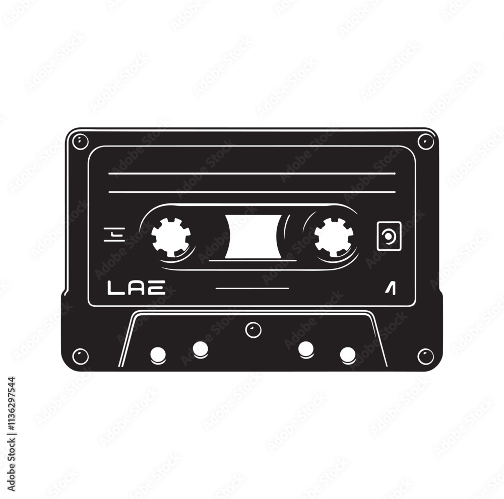 cassette tape silhouette vector illustration cassette tape silhouette vector illustration