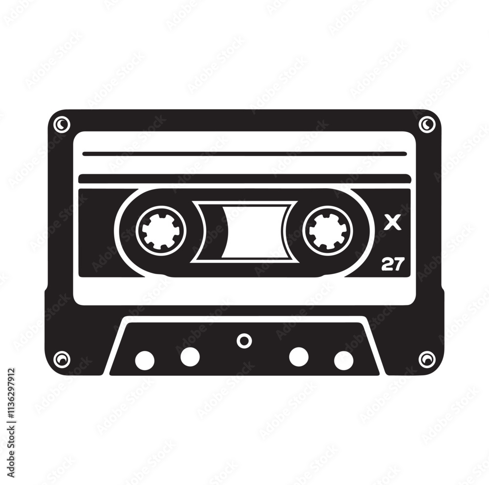 cassette tape silhouette vector illustration cassette tape silhouette vector illustration