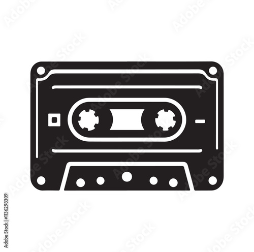 cassette tape silhouette vector illustration